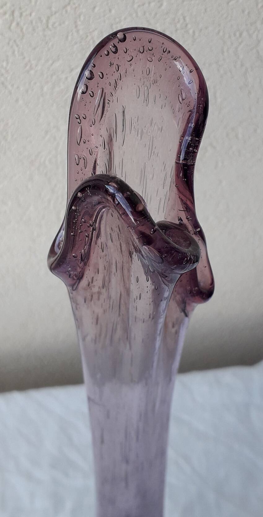 Bubbled glass bud vase