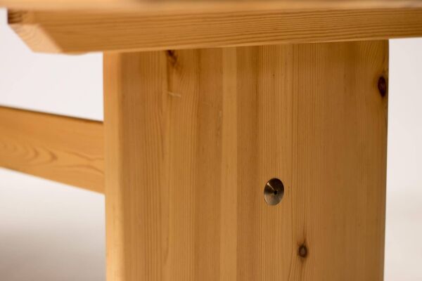 Table à manger scandinave du milieu du siècle dernier en pin de l'Oregon Roland Wilhelmsson