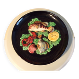 Vallauris trompe-l'oeil plate in slip