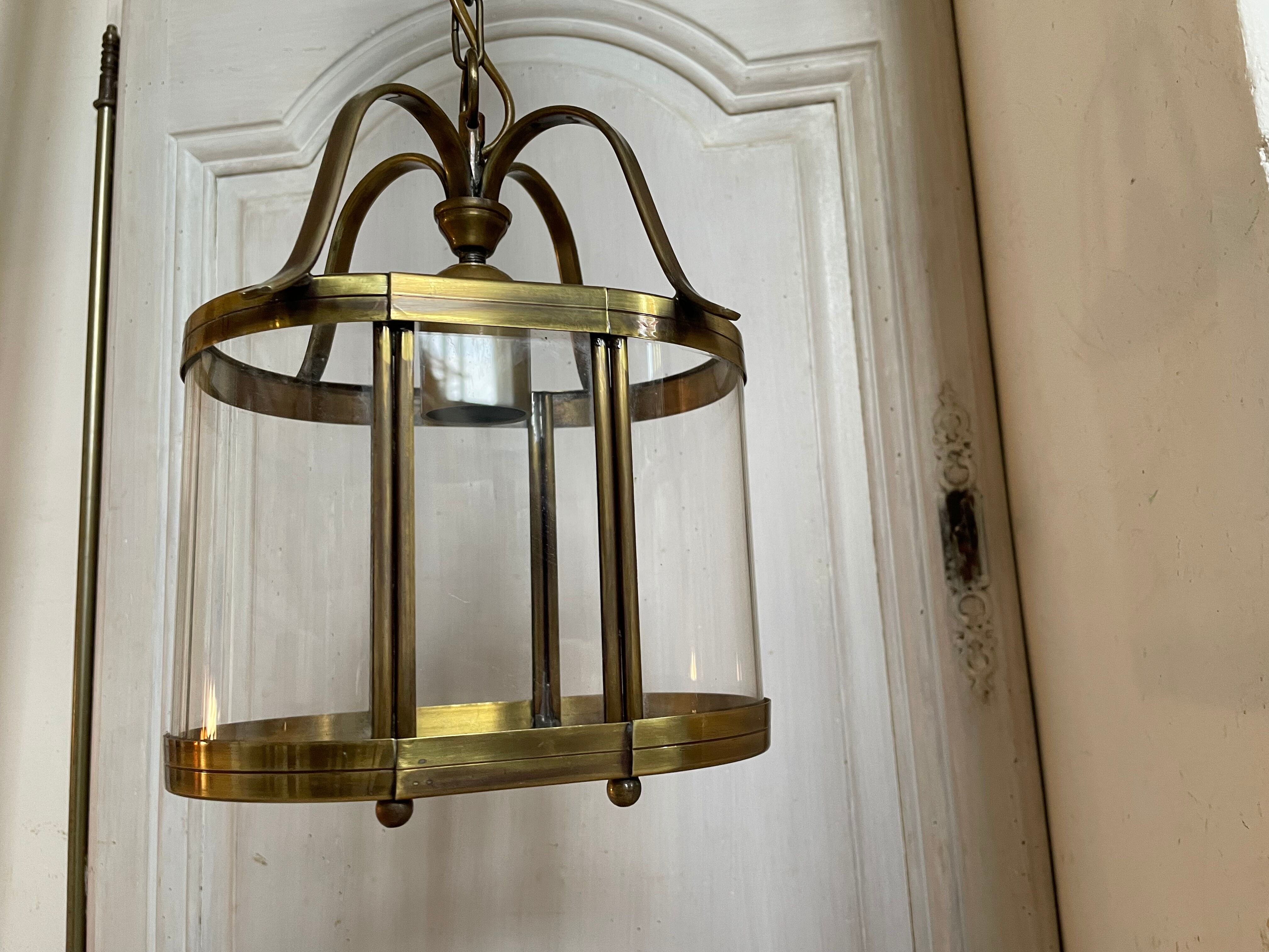 Brass lantern pendant lamp