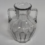 Baccarat crystal vase with handles, 19th century, cut sides
