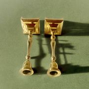 Pair of antique brass candlesticks