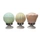 Set of three Thabur globe wall lights in pastel opaline