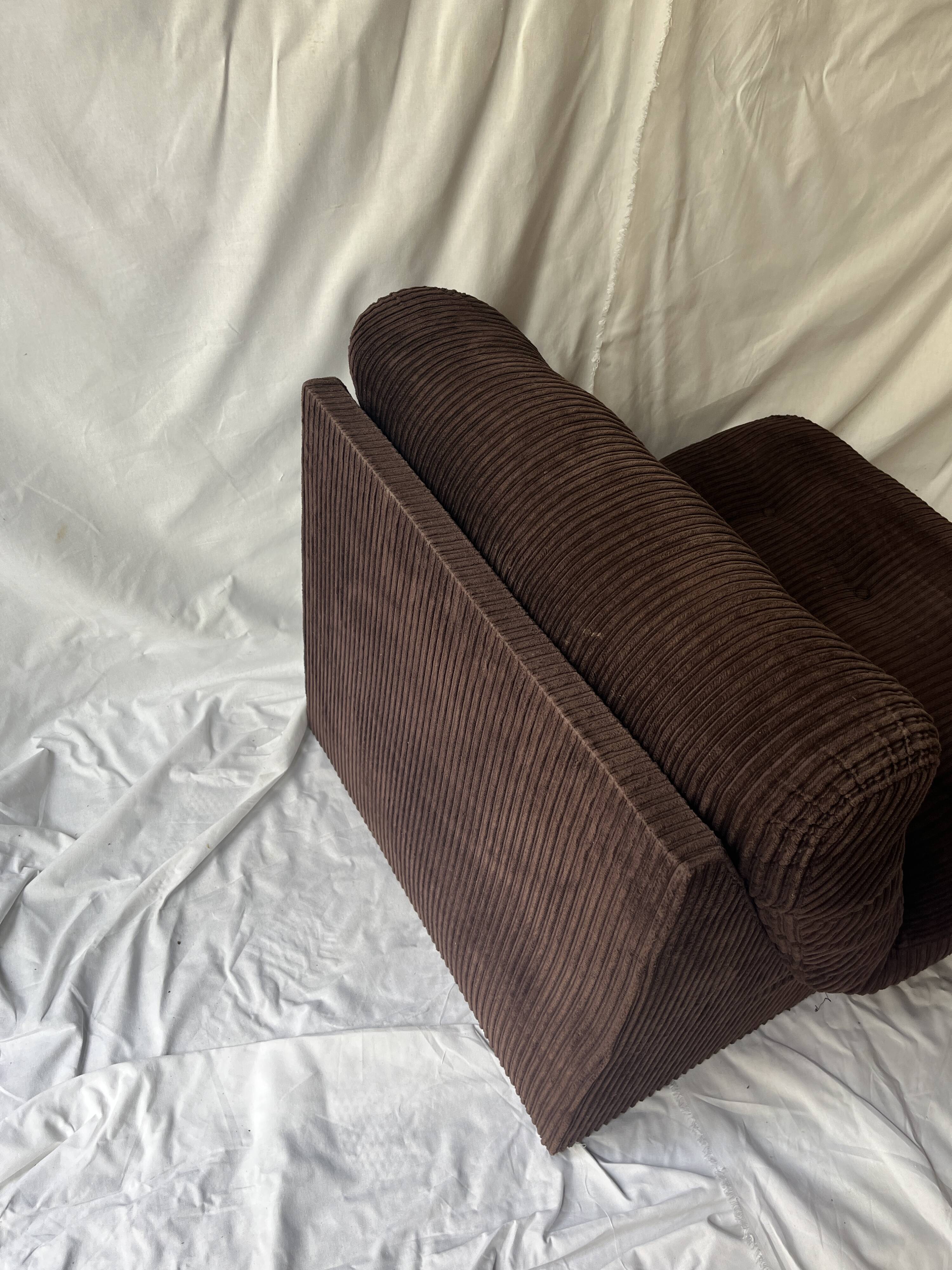 Corduroy fireside chair, 1970s