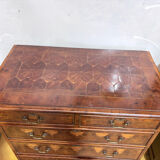 19th century Georgian style commode in end-grain wood marquetry.
