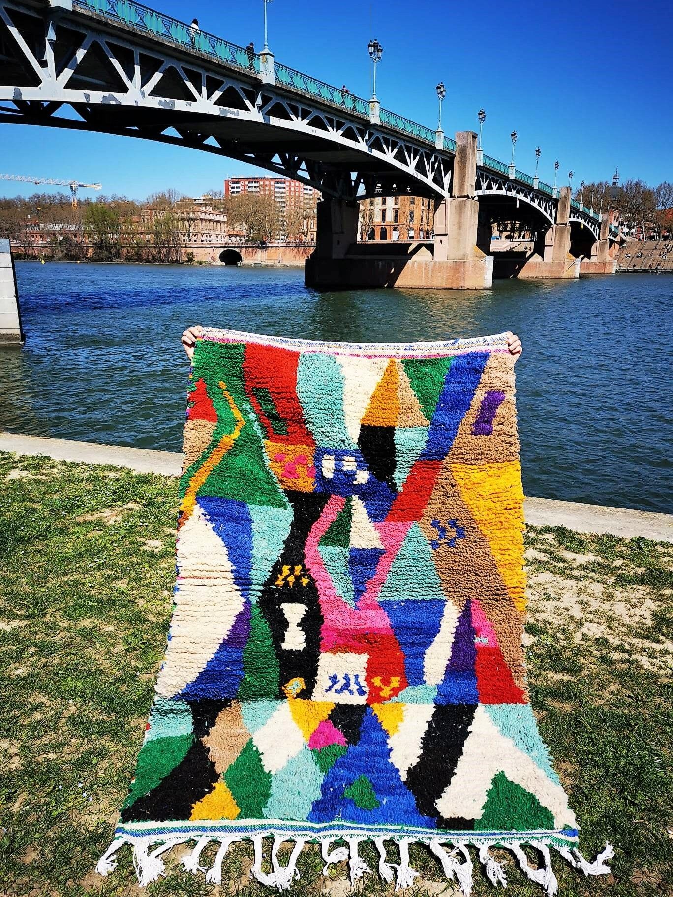 Berber rug Boujad abstract contemporary 1m60 on 1m05