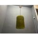 Ensemble de 2 suspensions lumineuses en verre de Murano vert olive en forme de fleur