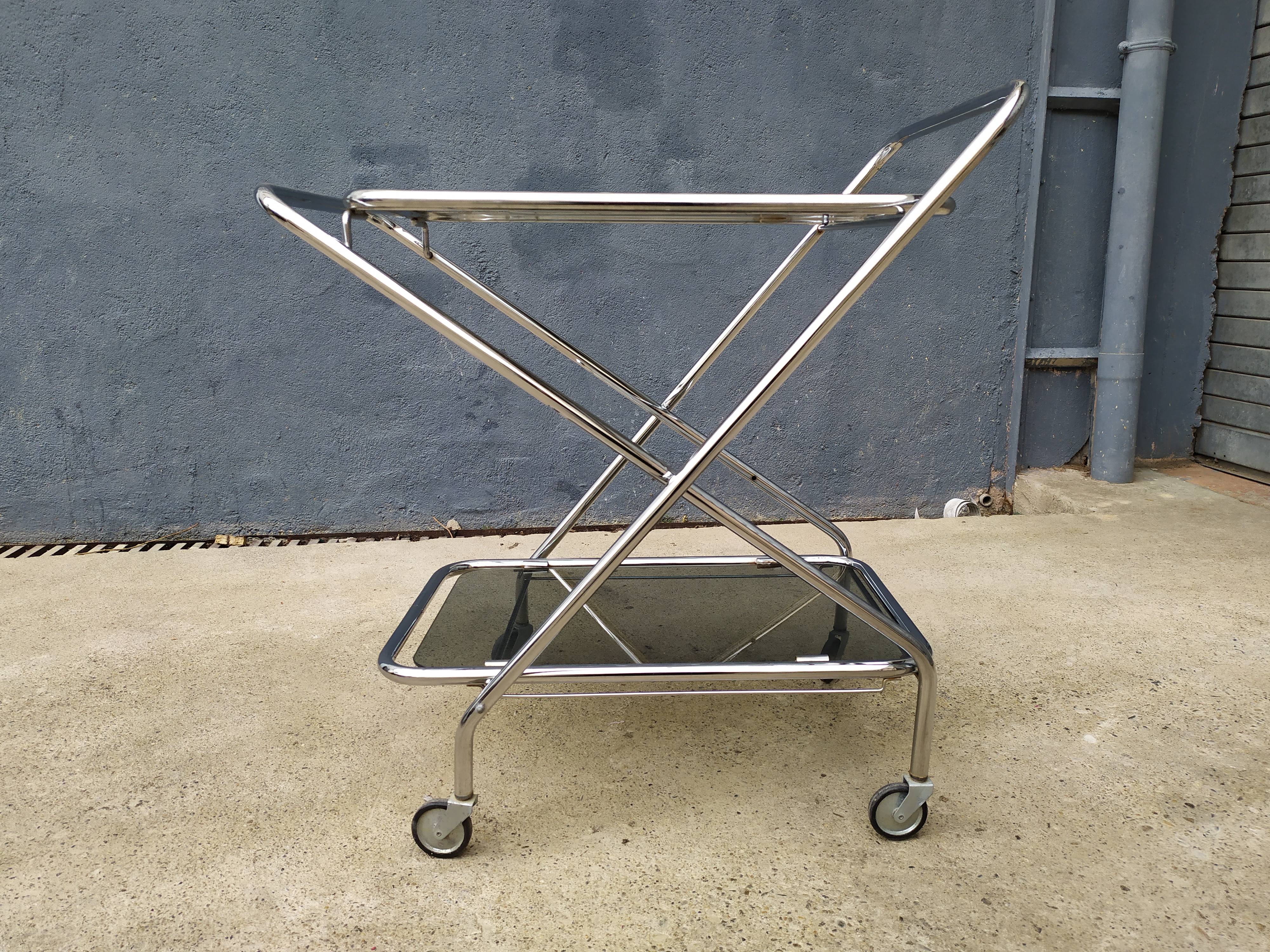 Vintage chrome bar cart