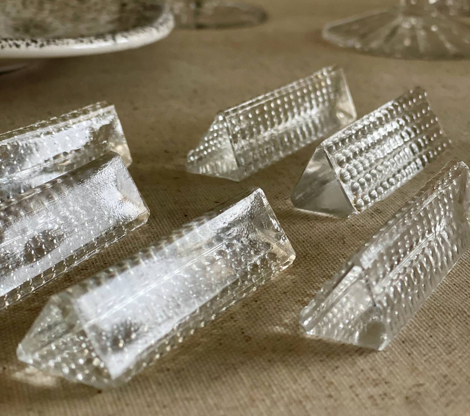12 glass knife holders.