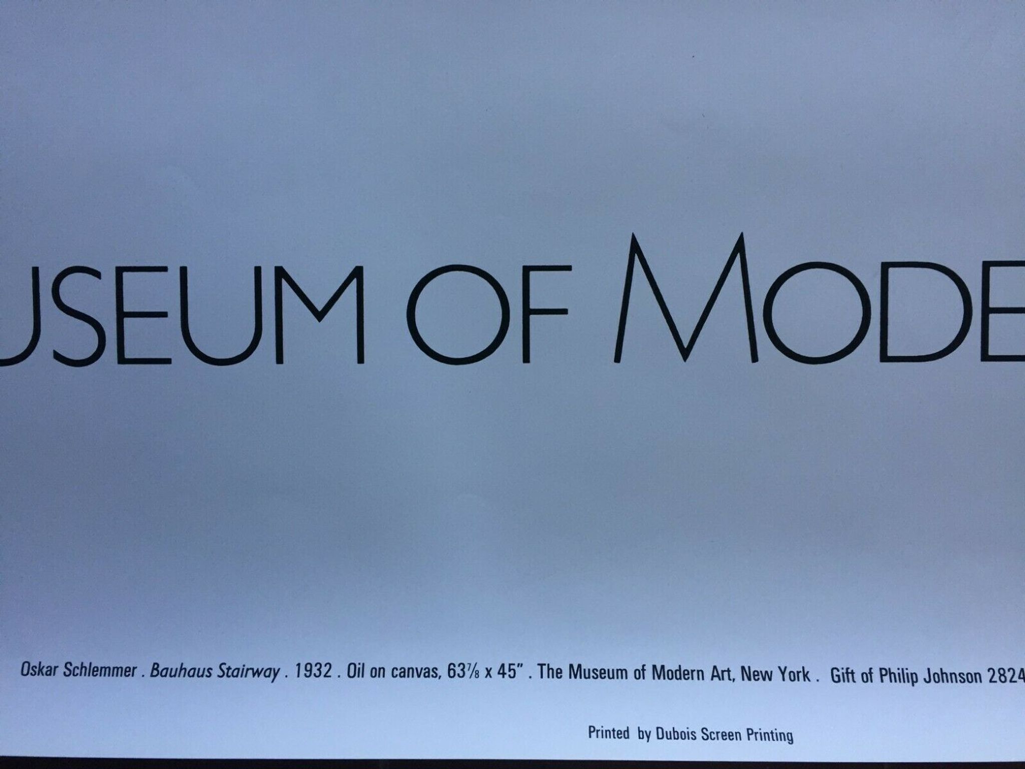 Screenprint poster "Oskar Schlemmer" Museum of Modern Art New York 1988