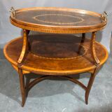 Old-fashioned tea table, 1920 in marquetry