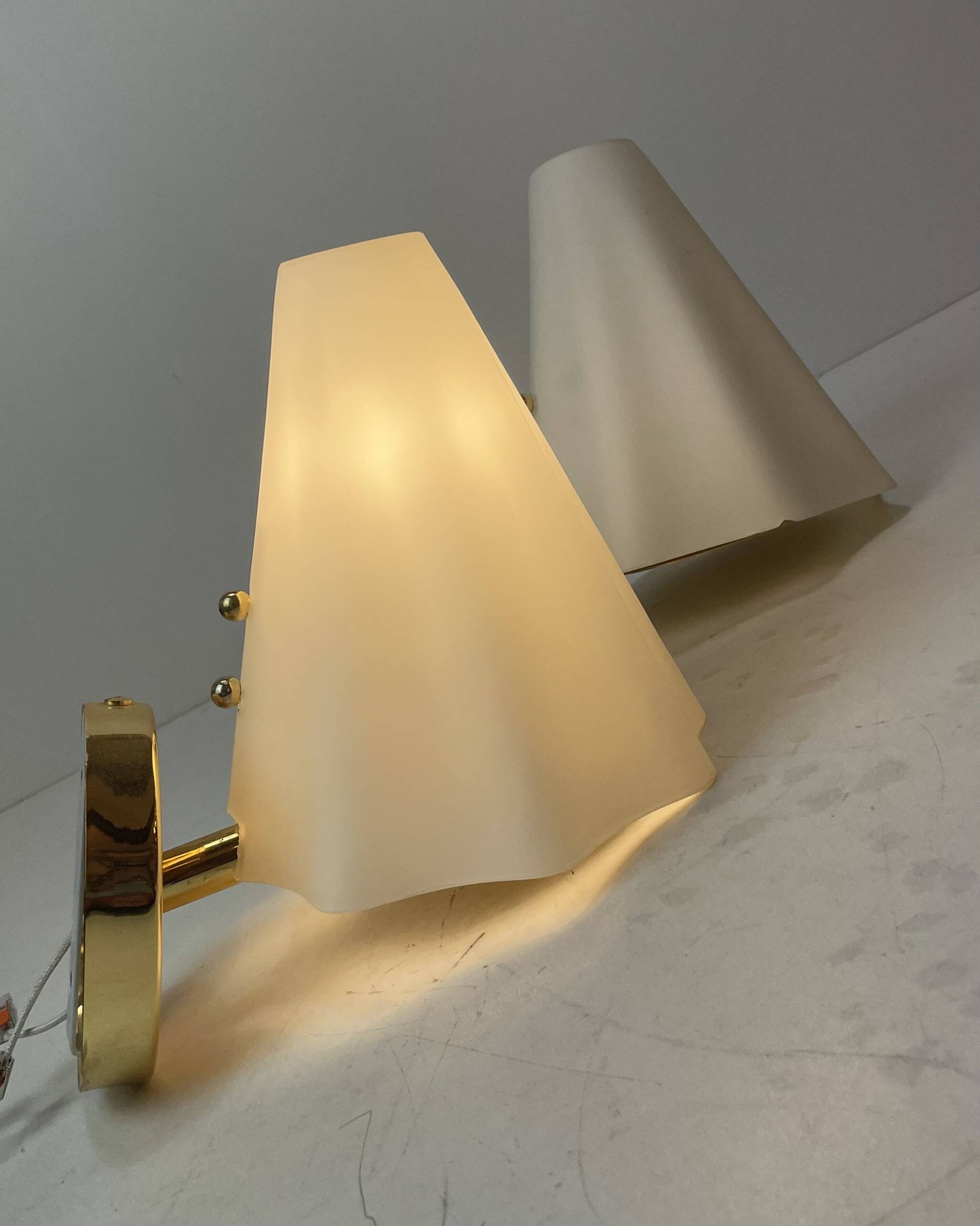 Pair of Murano Glass Wall Lamps, Italy, 1980s