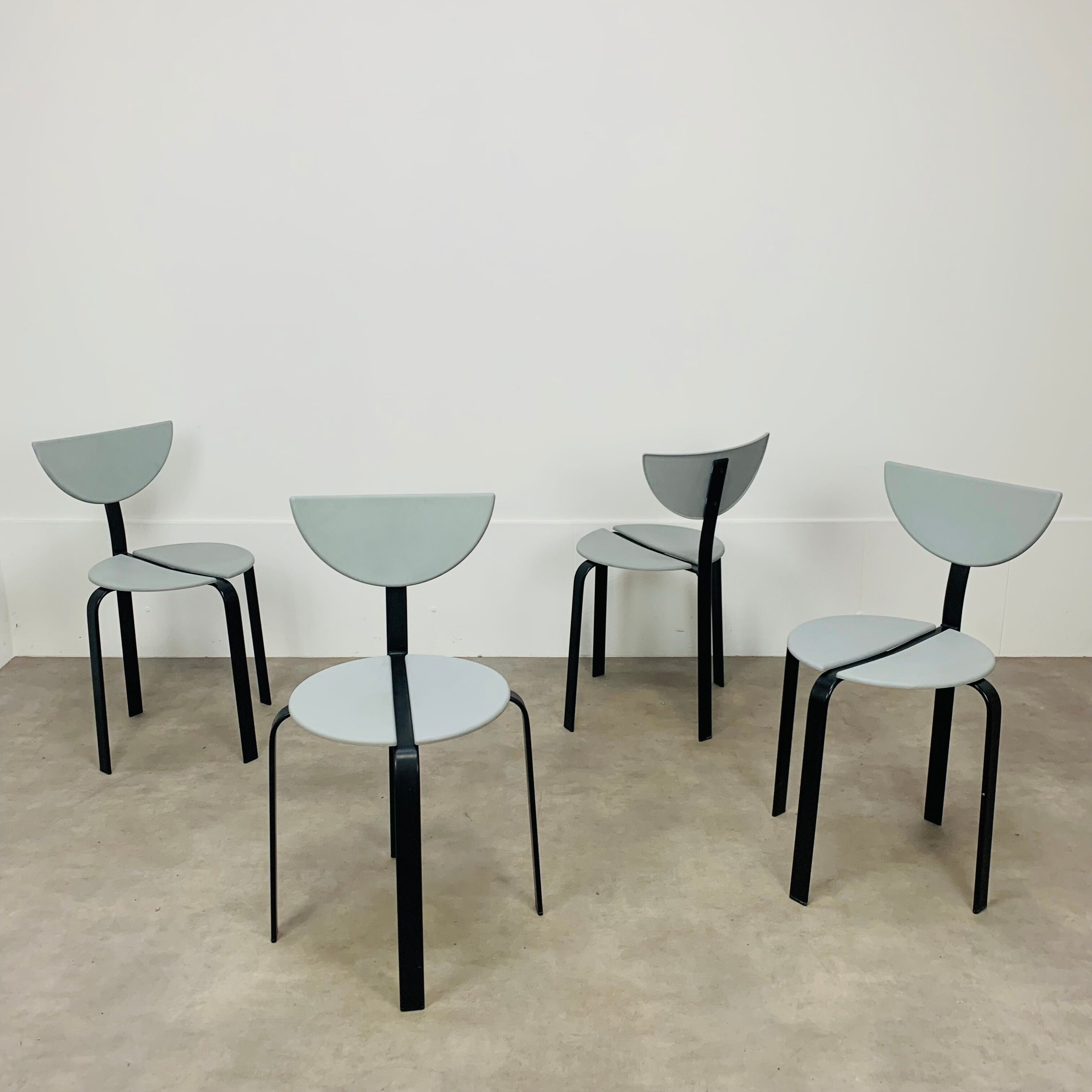 4 chairs Niels Gammelgaard and Lars Mathiasen for Bent Krogh, 1980, postmodern style