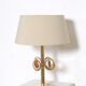 Brass table lamp with amber glass ornaments ca 1970
