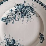 Set of 6 old flat ironstone plates from St Amandinoise, Louis XV