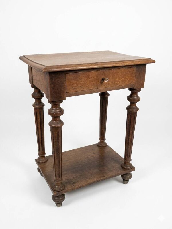 Table de chevet style Louis XVI en chêne massif