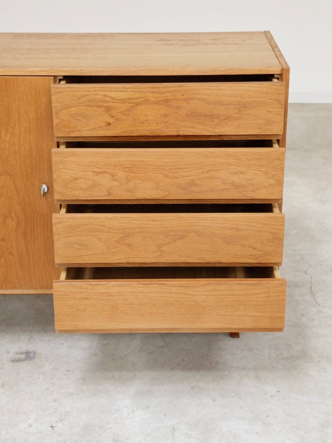 U-458 oak sideboard by Jiri Jiroutek for Interier Praha 1960