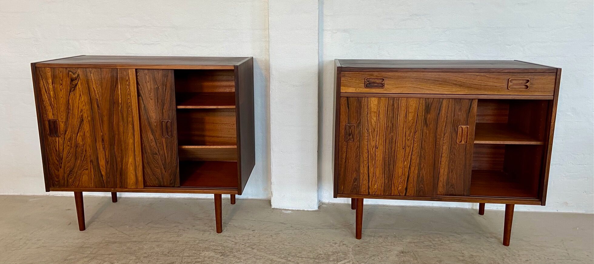 Vintage Danish buffets in rosewood from the 1960s.