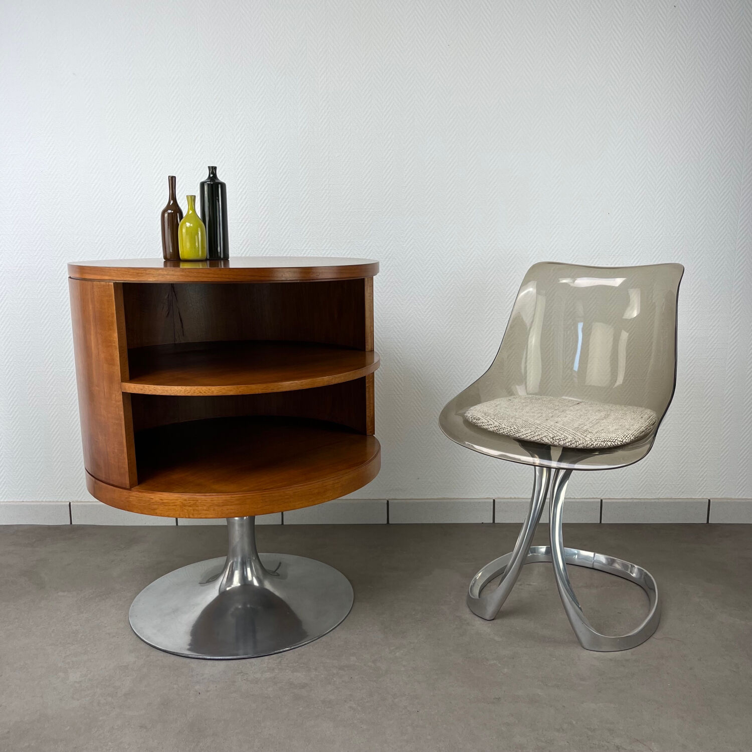 Arkana Maurice Burke, swivel side table with tulip base.