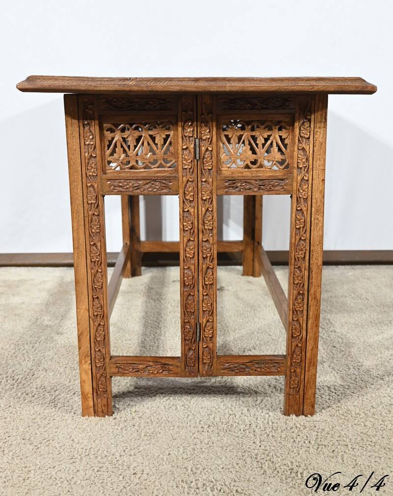 Table Orientale Pliante en Bois Exotique – Début XXe