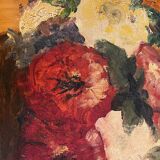 Nature morte au panier de fleurs sauvages signée Mahler XX siècle