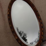 Art Deco beveled oval mirror
