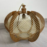 Scandinavian pendant lamp in wood and wires