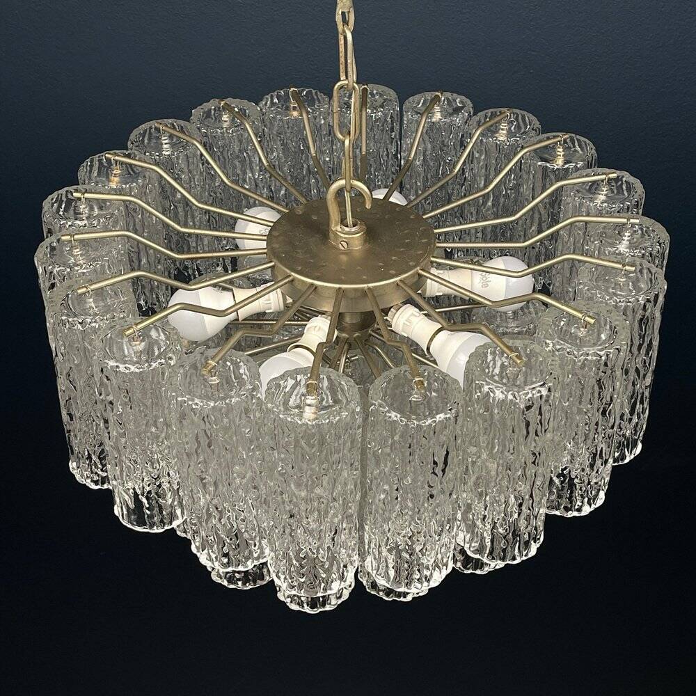 Mid-Century Murano glass chandelier Tronchi by Toni Zuccheri for Venini, Italy, 1960s