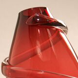 "Drop Big Spiral" vase in red glass - Sem Schanzer (as l'Anverre)