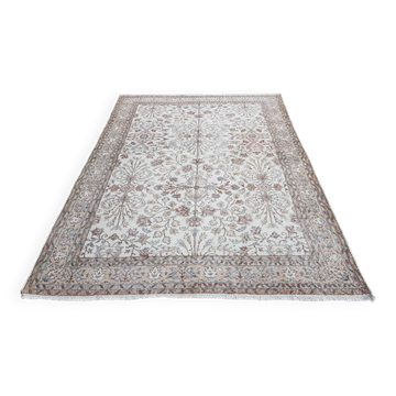 Tapis Oushak beige anatolien au sol sku 2781
