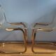 Golden metal chairs Cidue Italy 1970