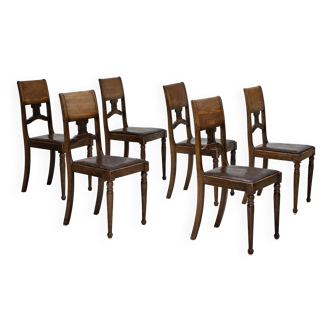 1930s, set of 6 scandinavian chairs, original good condition.