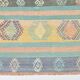 Tapis Kilim Anatolien 5x9 ft – Rayures Pastel en Vert Menthe, 163x268Cm