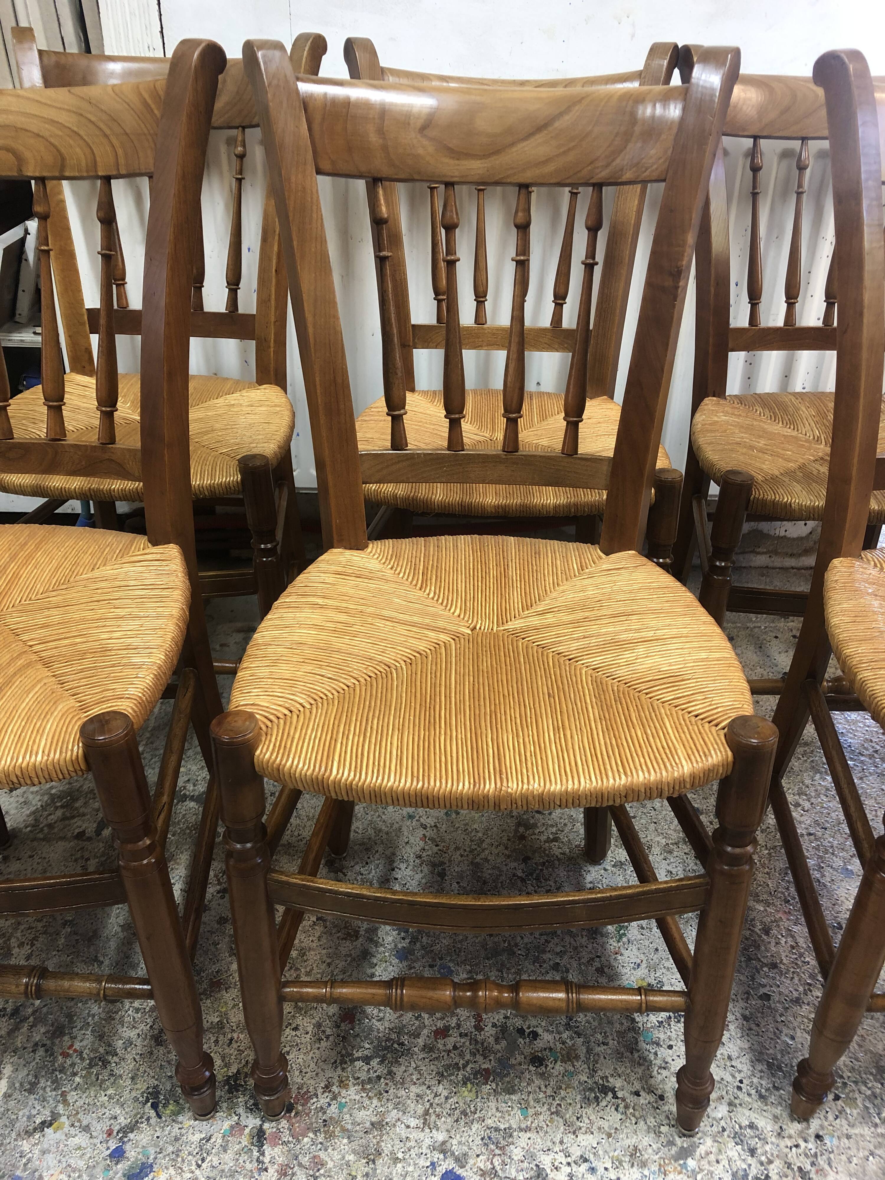 6 Saintongeaise cherry wood chairs