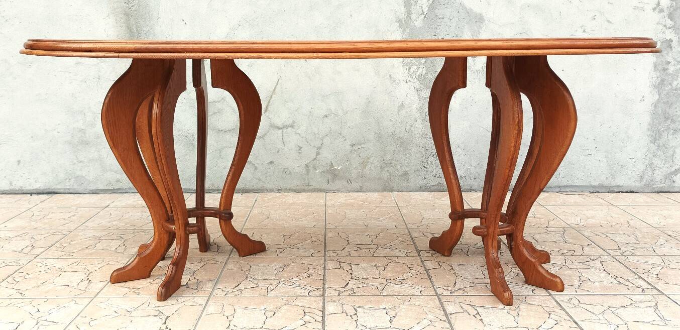 Brutalist table in solid oak