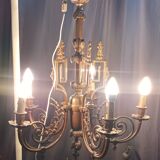 Lustre Louis XVI en bronze et laiton