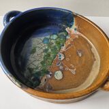 Ceramic dish Signed Saint Clément les Places (Length 38cm)