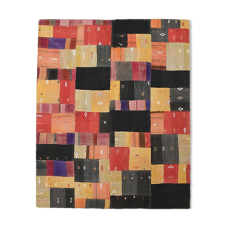 6x8 Multicolor Traditional Handmade Turkish Kilim Rug, 192x238Cm