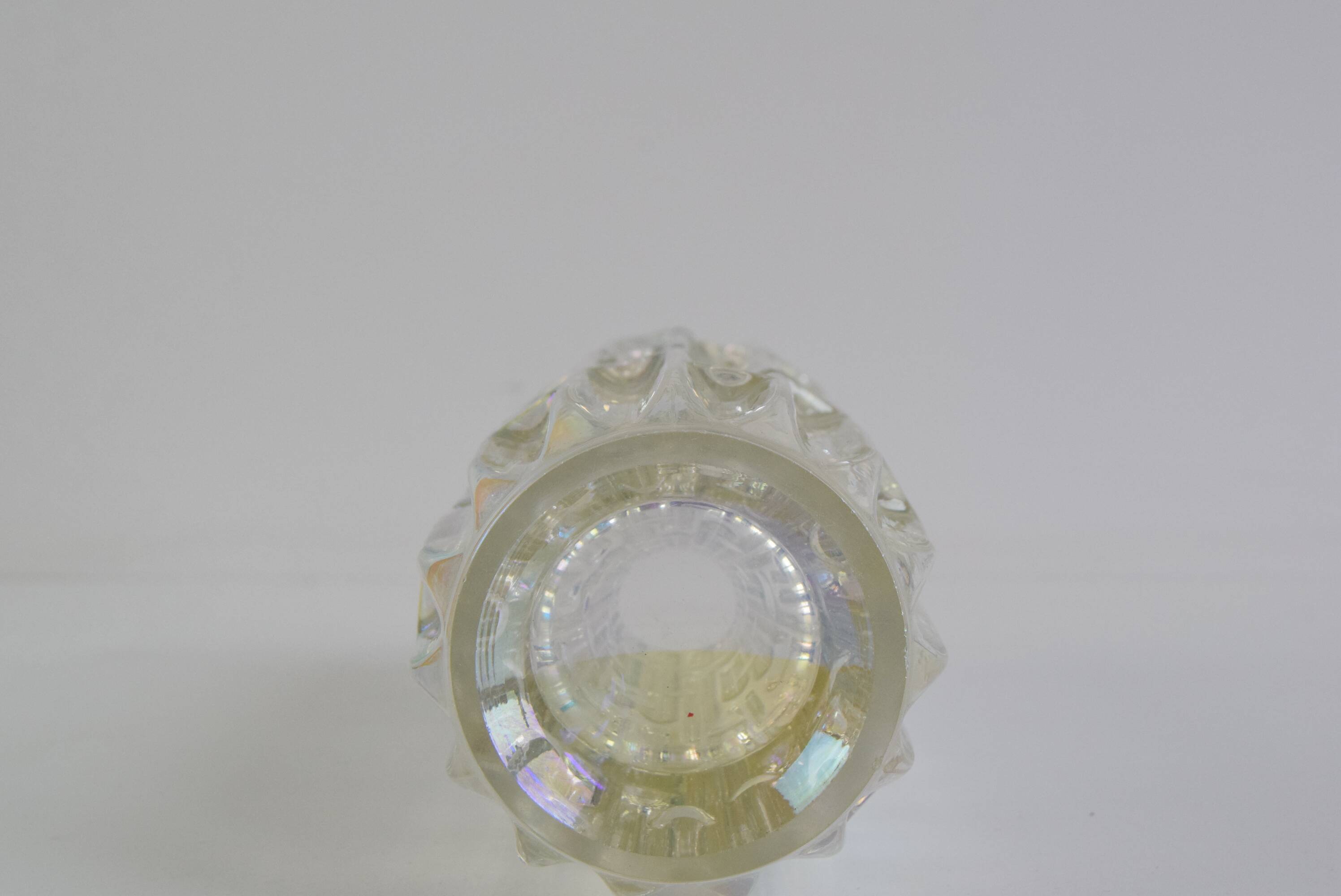 Original Frantisek Vizner Glass ´Maze´ Vase for sklo union Rosice 1960s