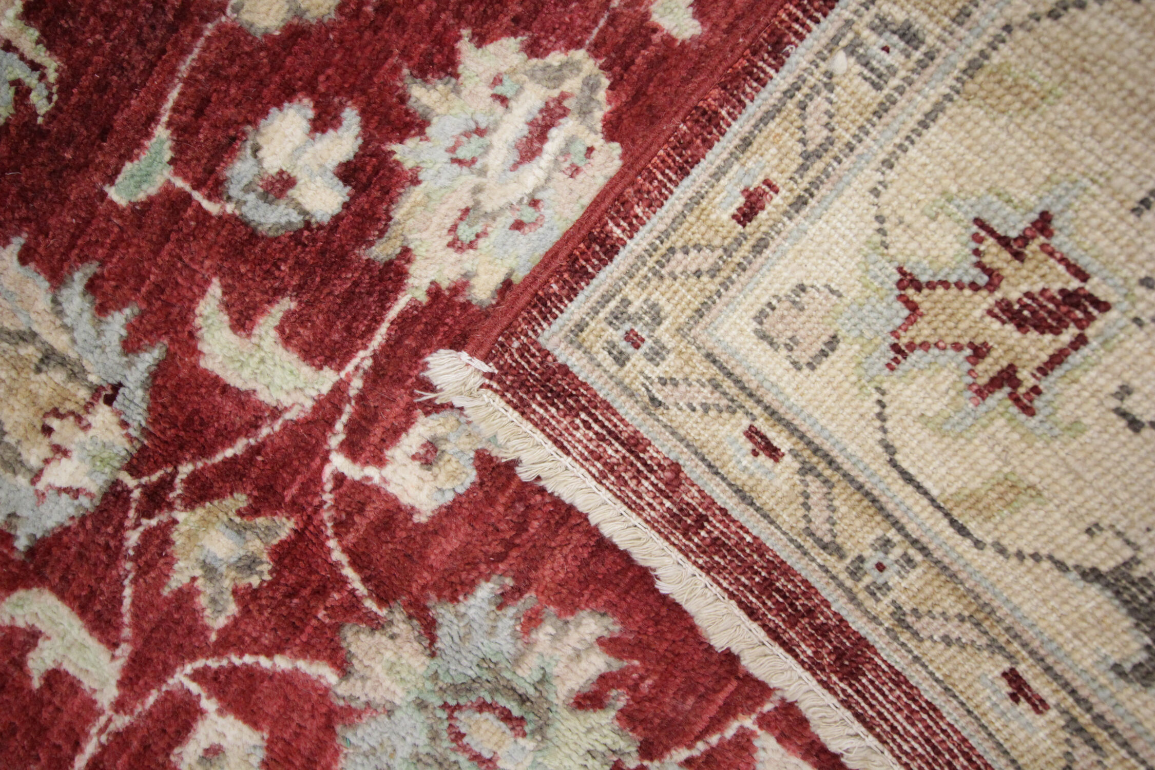 Handmade traditional red ziegler rug floral wool area rug- 124x187cm