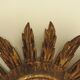 Old golden wood sun mirror 27cm