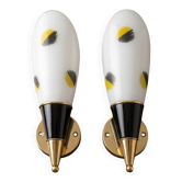 Pair of vintage wall lights 'Arlus style'