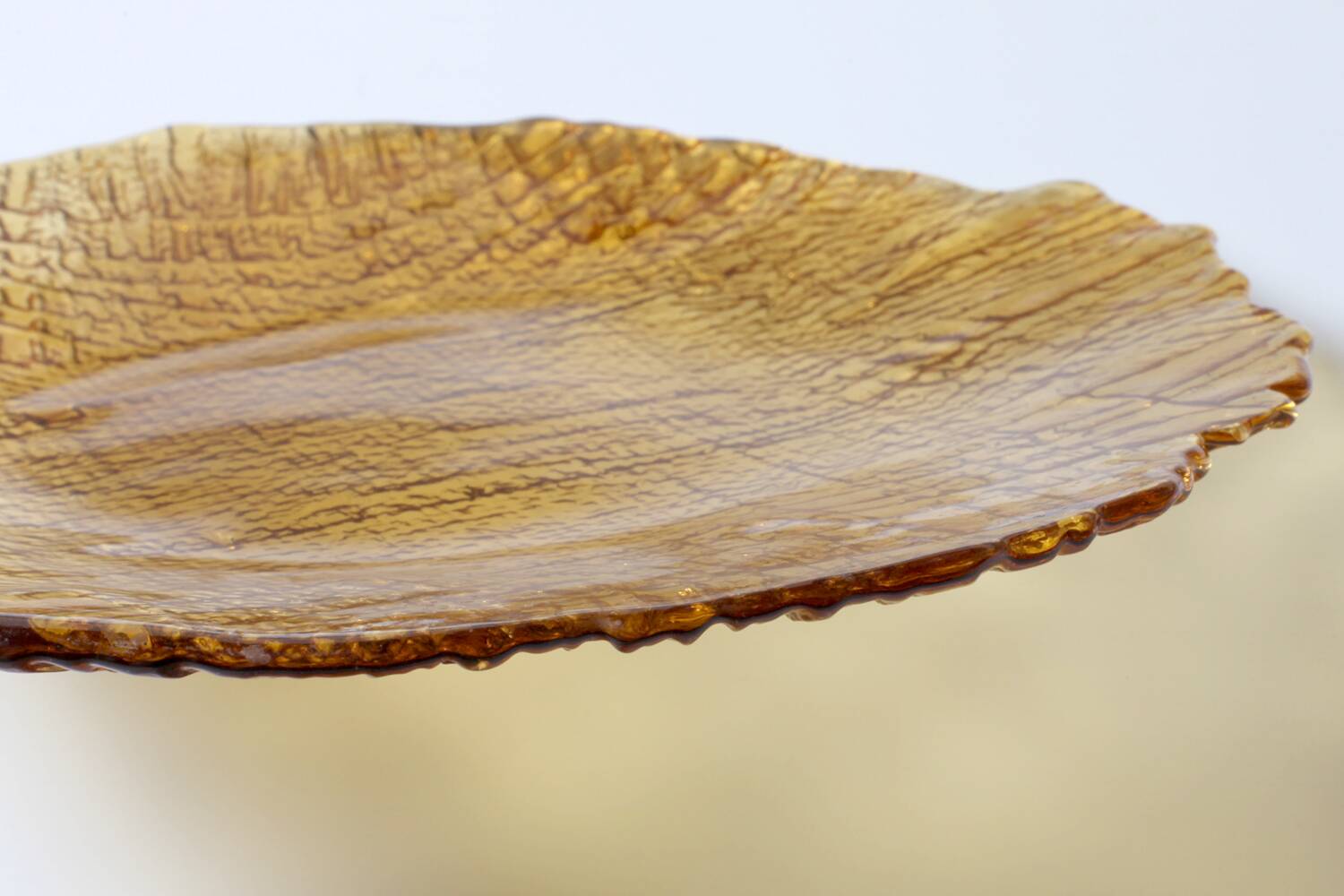 Amber Plate Jute by Pavel Panek / Glass Union / Czech Republic / 1977