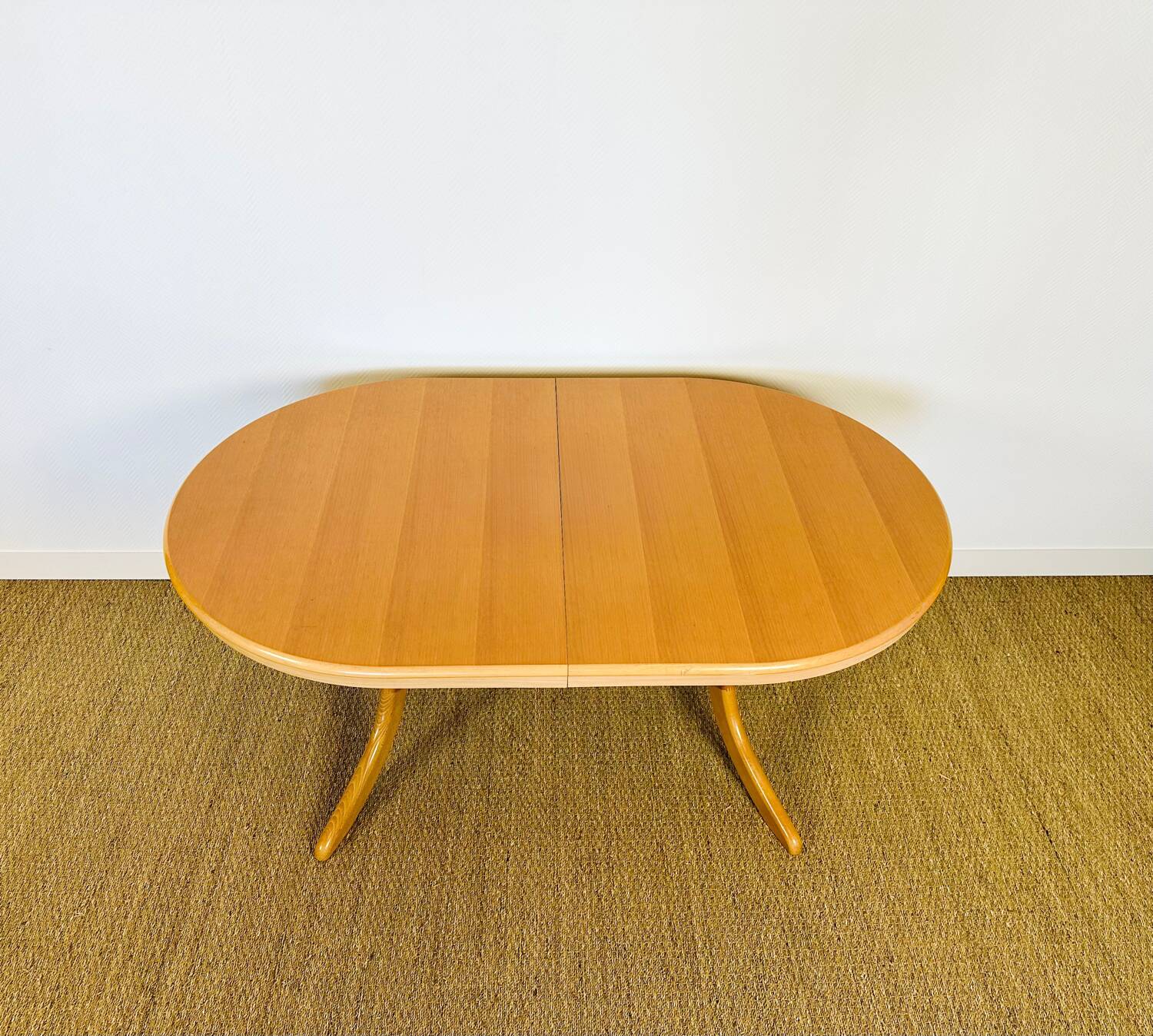 Vintage oval dining room table with extension