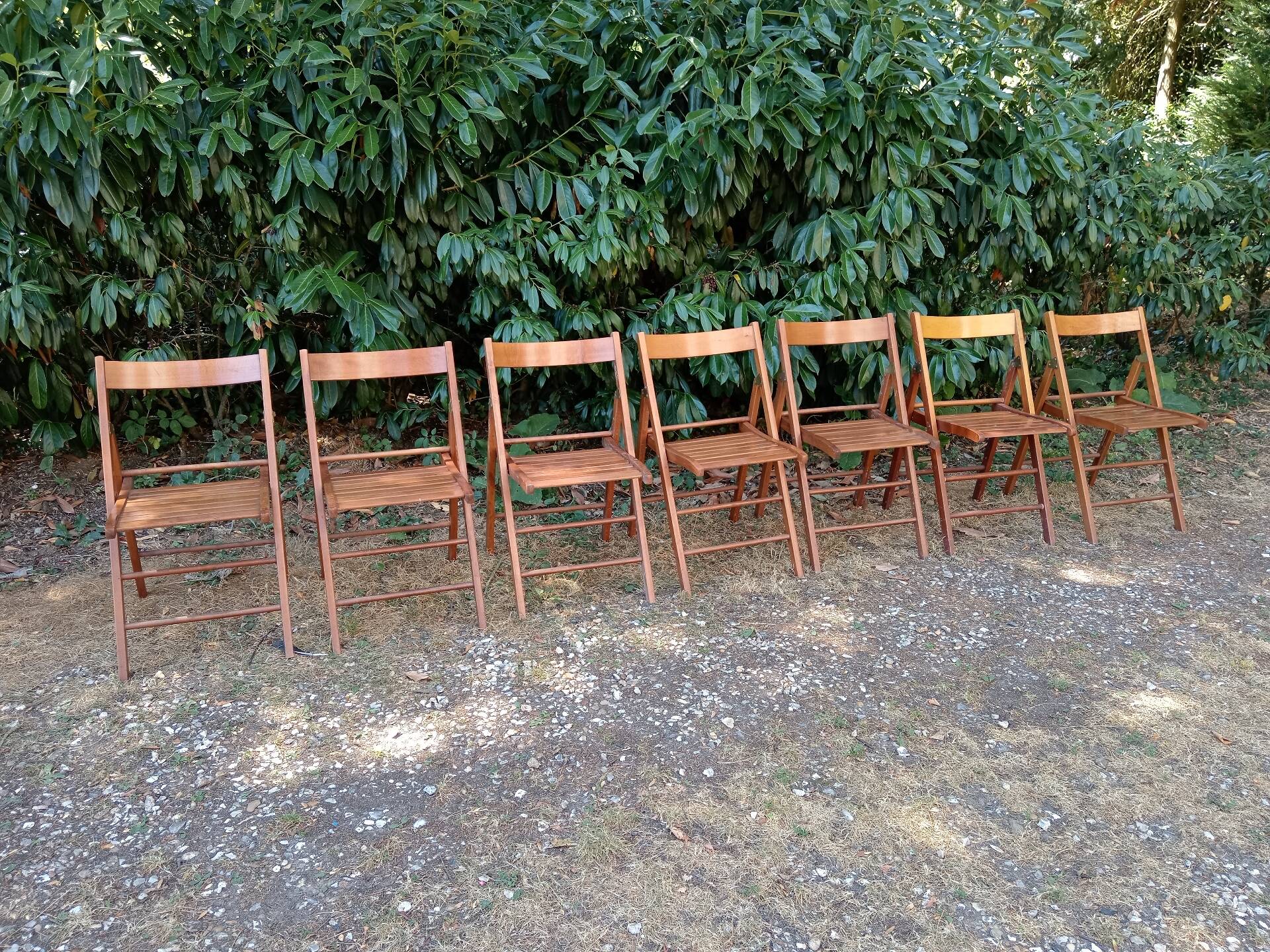 Vintage wooden folding chairs