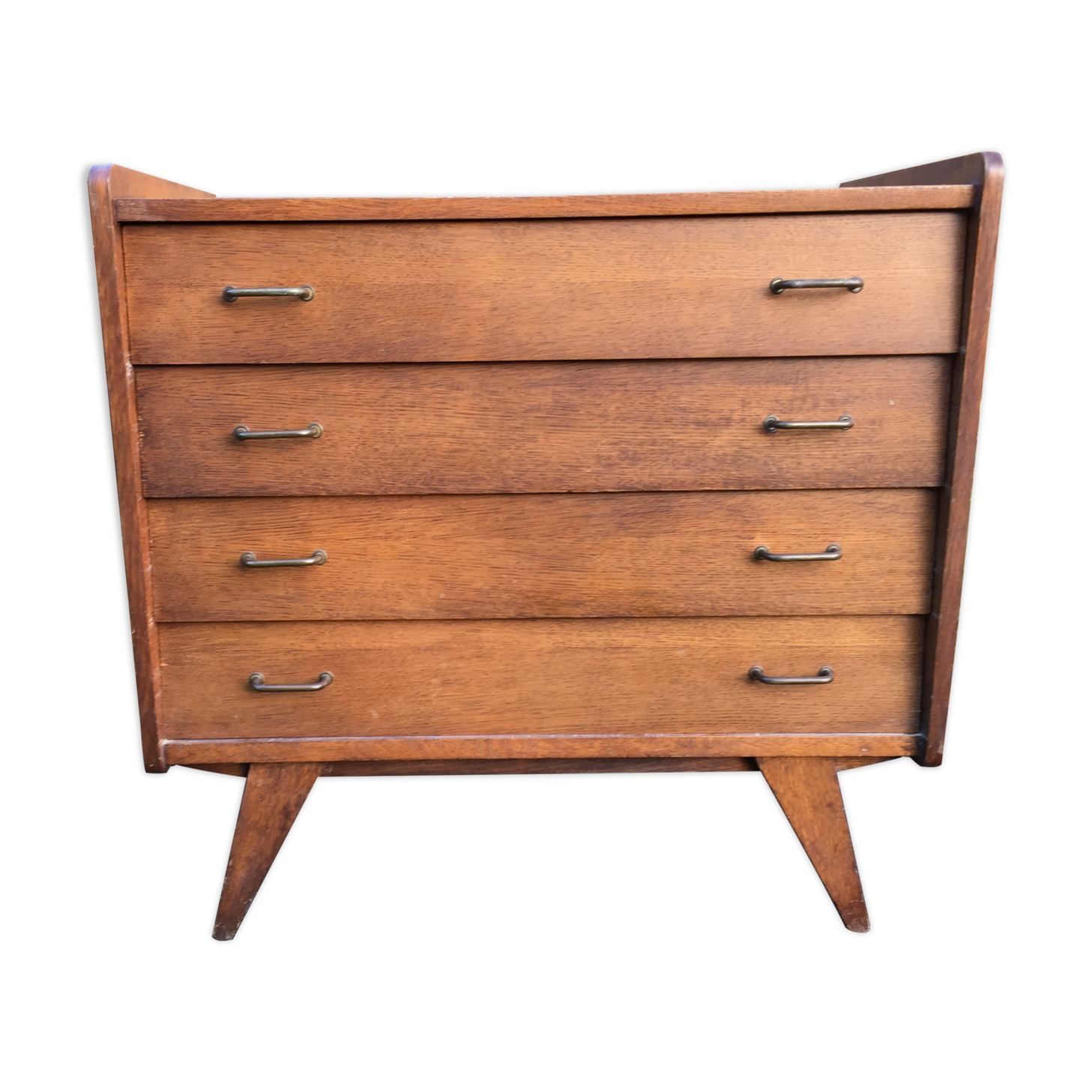 Commode vintage à pieds compas en chêne