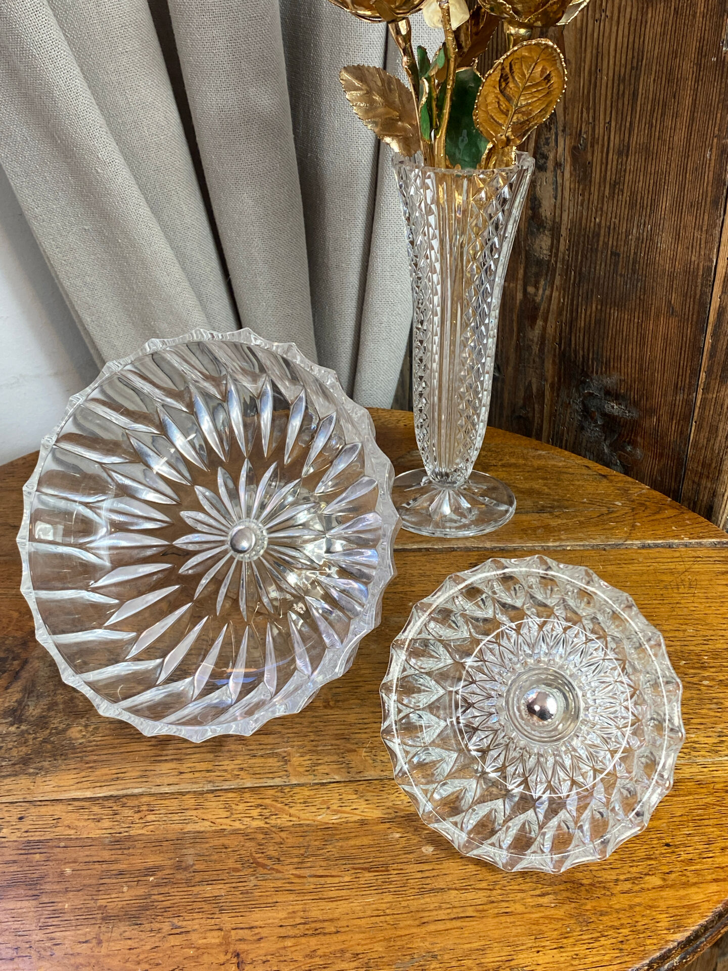 Glass and silver-plated bowls