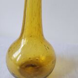 Soliflore vase in amber Biot glass