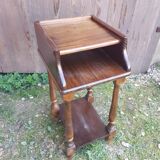 Bedside table nightstand wood + vintage case