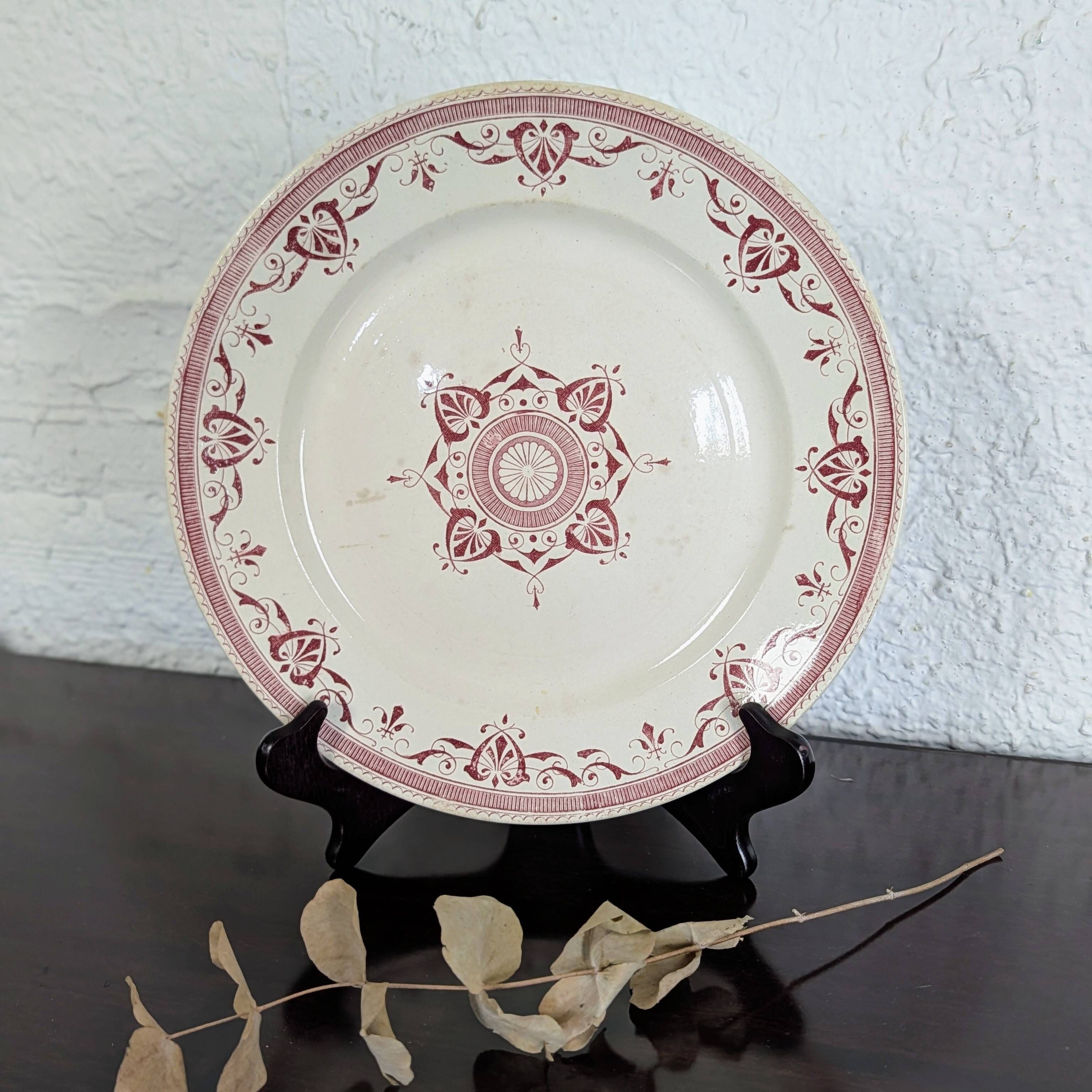 Old iron earth plate Creil and Montereau - Admiral decoration